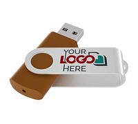 Possibox Clé USB Twister Personnalisée 32 Go Publicitaire avec Le Logo de Votre Entreprise - en Gros - USB 2.0 - Lot de 100 Marron