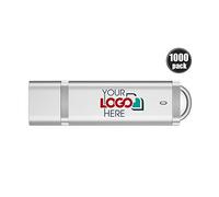 Possibox Mince Plastique Clé USB Personnalisée 16 Go Publicitaire avec Logo/Texte - en Gros - USB 2.0 - Lot de 1000 Argent