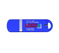 Possibox Ovale Imprimé Clé USB Personnalisée 16 Go Publicitaire avec Votre Logo/Texte USB Stick Personnalisable - de Gros - USB 2.0 - Lot de 1000 Bleu