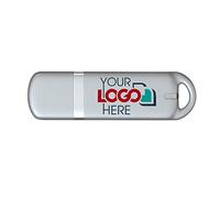 Possibox Ovale Imprimé Clé USB Personnalisée 32 Go Publicitaire avec Votre Logo/Texte USB Stick Personnalisable - de Gros - USB 3.0 - Lot de 500 Argent
