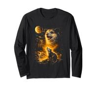 Possum Howling to The Moon Vintage Meme Funny Possum des années 90 Manche Longue