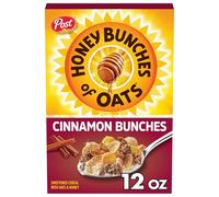 Post Honey Bunches of Oats Céréales de petit-déjeuner à la cannelle aromatisées au miel avec grappes d'avoine, 340 g