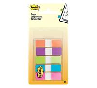 Post-it Marque-pages souples 11,9 x 43,1 mm - 5 couleurs assorties (Bleu, Jaune, Rose, Violet, Anis) - 5 x 20 index