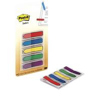 Post-it Étui transparent pour notes d'index 11,9 x 43,2 mm 5 blocs de 20 couleurs assorties, Rouge