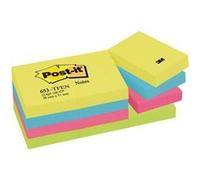 Post-It 653TFEN Carré Multicolore 100 feuilles Auto-adhésif