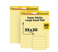 Post-it 561-VAD-4PK - Bloc de chevalet super adhésif, 63,5 x 76,2 cm, 30 feuilles/bloc, 2 blocs (561), papier autocollant de qualité supérieure, super collant