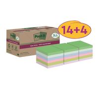 Post-it® 654 RSSCOL 14+4F Post-it® Super Sticky Recycling Notes notes adhésives extra-fortes couleurs assorties 18 blocs