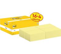 Post-it® 655-VP20 16 + 4 S : Post-it® Notes 655 blocs-notes adhésifs jaune, 16 blocs + 4 blocs S