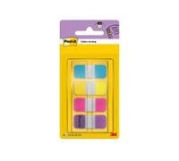 Post-it Marque-pages rigides 15,8×38,1 mm Couleurs vives bleu/jaune/rose/violet – 40 onglets