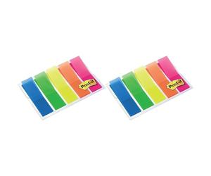 Post-it 683HF5 Étui transparent pour notes d'index 11,9 x 43,2 mm avec 5 blocs de 20 notes (Lot de 2)
