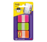 Post-it 686-PGOT Index, Onglets de classement Medium Strong, Rose, Vert, Orange (Paquet de 36)