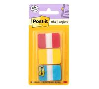 Post-it Marque-pages rigides 686-RYB - 66 onglets adhésifs 25,4 x 38 mm Jaune/Rouge/Bleu