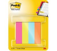 Post-it - 7100259443 - Marque-pages en papier , Couleurs Poptimistic, 12.7 mm x 44.4 mm, 50 feuilles/bloc, 4 blocs/paquet