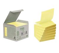 Post-it Z-Notes autocollantes recyclées – Pack 6 blocs 76×76 mm 100 feuilles/bloc Jaune canari