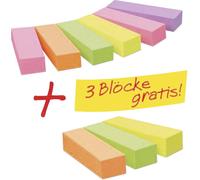 Post-it Bandes adhésives 670-6+3 15 mm x 50 mm rose fluorescent, vert fluorescent, jaune fluorescent, orange fluorescent, violet
