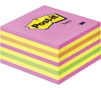 Post-it Bloc cube de notes adhésives 2028NP 76 mm x 45 mm rose fluorescent, vert fluorescent, rose, jaune 450 feuille(s)