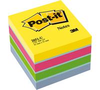 Post-it Bloc cube de notes adhésives 2051-U 51 mm x 40 mm bleu ultra, jaune ultra, vert ultra, rose ultra 400 feuille(s)