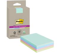 Post-it Bloc de notes Super Sticky Recyclées Lignées 102 x 152 mm Couleur assorties - Lot de 4 blocs de 45 Feuilles