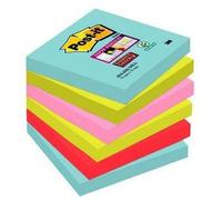 Post It Bloc-notes Adhésif Amovible Super Collant Avec Paquet De 90 Feuilles De 76x76 Mm 6 Unités
