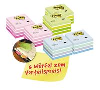 Post-it bloc-notes adhésifs cube 76 x 76 mm pack avantageux 6 blocs à 450 feuilles
