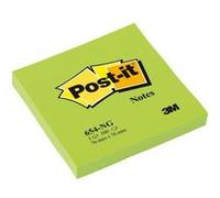 Post-it Notes Autocollantes, Couleur Vert Néon, 76 mm x 76 mm, 100 Feuilles par Bloc, 6 Blocs - Feuillets Adhésifs pour Prise de Notes, Listes de Tâches et Rappels