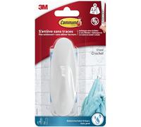 3M Command Crochet Design - plastique blanc - grand modèle - 2 bandes résistantes à l'eau 2,3 kg