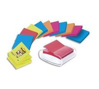 Post-It Dévidoir Pro Blanc + 12 Blocs Super Sticky Assortis 76x76mm