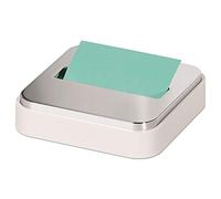 Post-it Distributeur de notes pour billets de 7,6 x 7,6 cm, base blanche avec dessus en acier