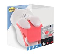 Post-it Dévidoir chat blanc pour Z-Notes 76 x 76 mm - 1 bloc de 90 feuilles rouges offert