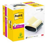 Post-it Dévidoir Noir + Z-Notes Super Sticky Jaune Canari 76x76 mm 90 feuilles pour bureau et maison