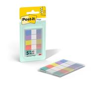 Post-it Drapeaux, 1,2 x 4,3 cm, un distributeur avec cinq onglets adhésifs de 20 onglets adhésifs de couleurs pastel assorties (100 drapeaux au total)