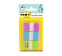 Post-it Drapeaux, violet, bleu, vert, durable, inscriptible, repositionnable, adhère en toute sécurité, s'enlève proprement, 0,238,8 cm de large, 60/On-the-Go, 1 distributeur/lot (680-PBG)
