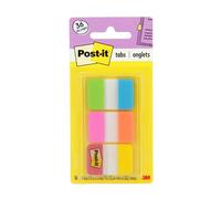 Post-It - Étiquettes solides - 12 étiquettes par couleur - 36 étiquettes par distributeur 36 Tabs Assorted Bright Colors