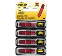 Post-It flèche Imprimé Drapeau avec distributeur, amovible, autocollant - 1,3 x 4,4 cm - Sign Here - Rouge