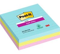 Post-it Notes repositionnables Super Sticky 101 x 101 mm 70 g/m² – Assortiment 3 x 70 feuilles