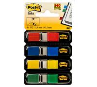 Post-it Index Mini 11,9 x 43,2 mm 4 couleurs rouge bleu vert jaune 4 x 35