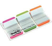 Post-it Marque-pages rigides blancs, liserés couleurs vives - Lot 3 x 22, violet, 25 x 38 mm