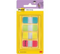 Post-it® Index Strong pastilles de classement, Mini, Jaune, Rouge, Bleu et Vert, 15,8 mm x 38,1 mm, 40 adhésifs/distributeur, 1 distributeur/paquet | Paquet (1 unité)