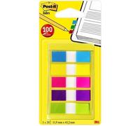 POST-IT Lot de 100 marque-pages - 11 9 x 43 2 mm - Couleurs néons