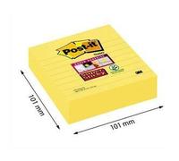 Post-It Lot De 3 Blocs De 70 Feuilles Super Sticky Jaunes Lignées 101 X 101 Mm