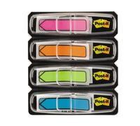 Post-it® Lot de 4 marqueurs adhésifs 684, flèche, vert clair/citron/rose/turquoise, 24 feuilles (4 pièces), vous recevrez 1 paquet de 4