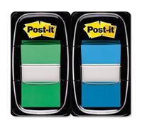 Post-it Marque-pages Index I680-GB2 - 25,4 x 43,2 mm - bleu/vert - 2 x 50