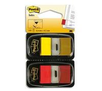 Post-It Marque-Page Standard 25,4 X 44 Mm Lot De 2 X 50 Rouge/Jaune
