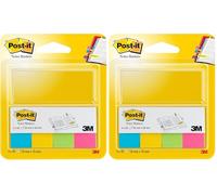 Post-it Marque-Pages En Papier, Ultra Couleurs, 4 Blocs, 20 mm x 38 mm, 50 Feuilles par Bloc - Pour Marquer, Surligner ou Codifier des Informations (Lot de 2)