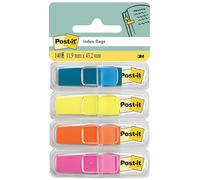 Post-it Marque-pages étroits 11,9×43,2 mm – 140 feuilles (4 dévidoirs) Couleurs intenses