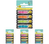 Post-it Marque-Pages Flèches, Bleu, Orange, Rose et Vert, 11.9 mm x 43.2 mm, 24 Marque-Pages par Dévidoir, 4 Dévidoirs - Pour Marquer, Surligner ou Codifier des Informations (Lot de 4)