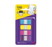 Post-It Marque-Pages, Petit - 40 Onglets/Dévidoir, 15.8 mm x 38.1 mm, Bleu, Jaune, Rose et Violet - Pour Marquer, Surligner ou Codifier des Informations