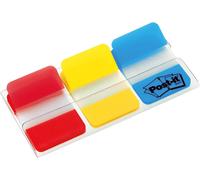 Post-it Index Strong 686-RYB 25,4x38 mm bleu/jaune/rouge 3x22 bandes adhésives 24 morceaux