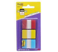 Post-it Marque-pages rigides 686-RYB - 66 onglets adhésifs 25,4 x 38 mm Jaune/Rouge/Bleu