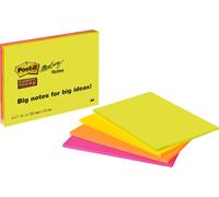 Post-it Meeting Notes Super Sticky 152 x 203 mm 4 couleurs 45 feuilles par bloc